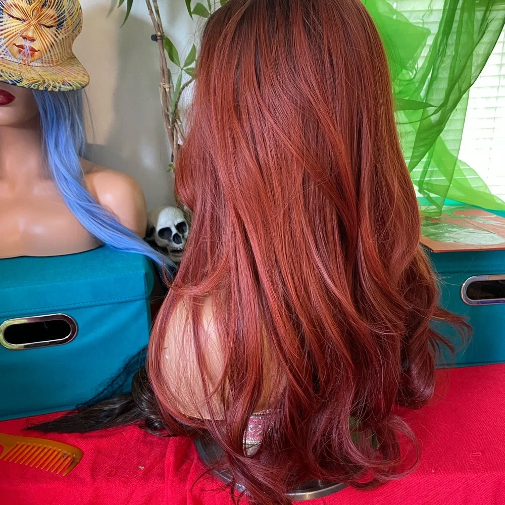 LAST ONE- Deep red ombré wig